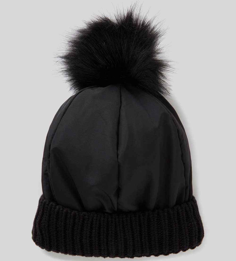 Cappello donna invernale inverno lana cuffia risvolto pon pon in maglia  berretto multicolor