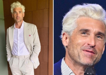 Patrick Dempsey look capelli biondo platino