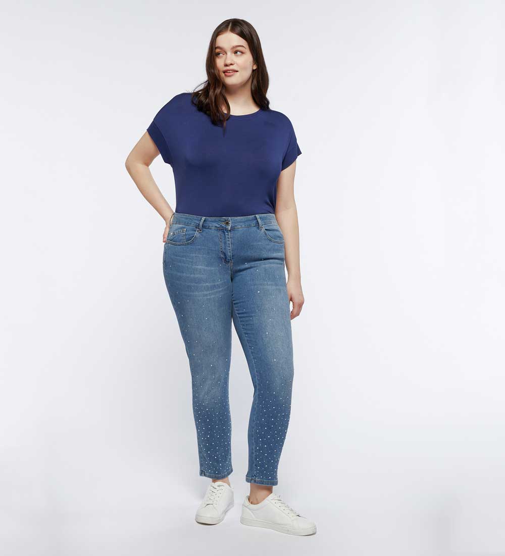 Jeans skinny con strass Jeans skinny con strass