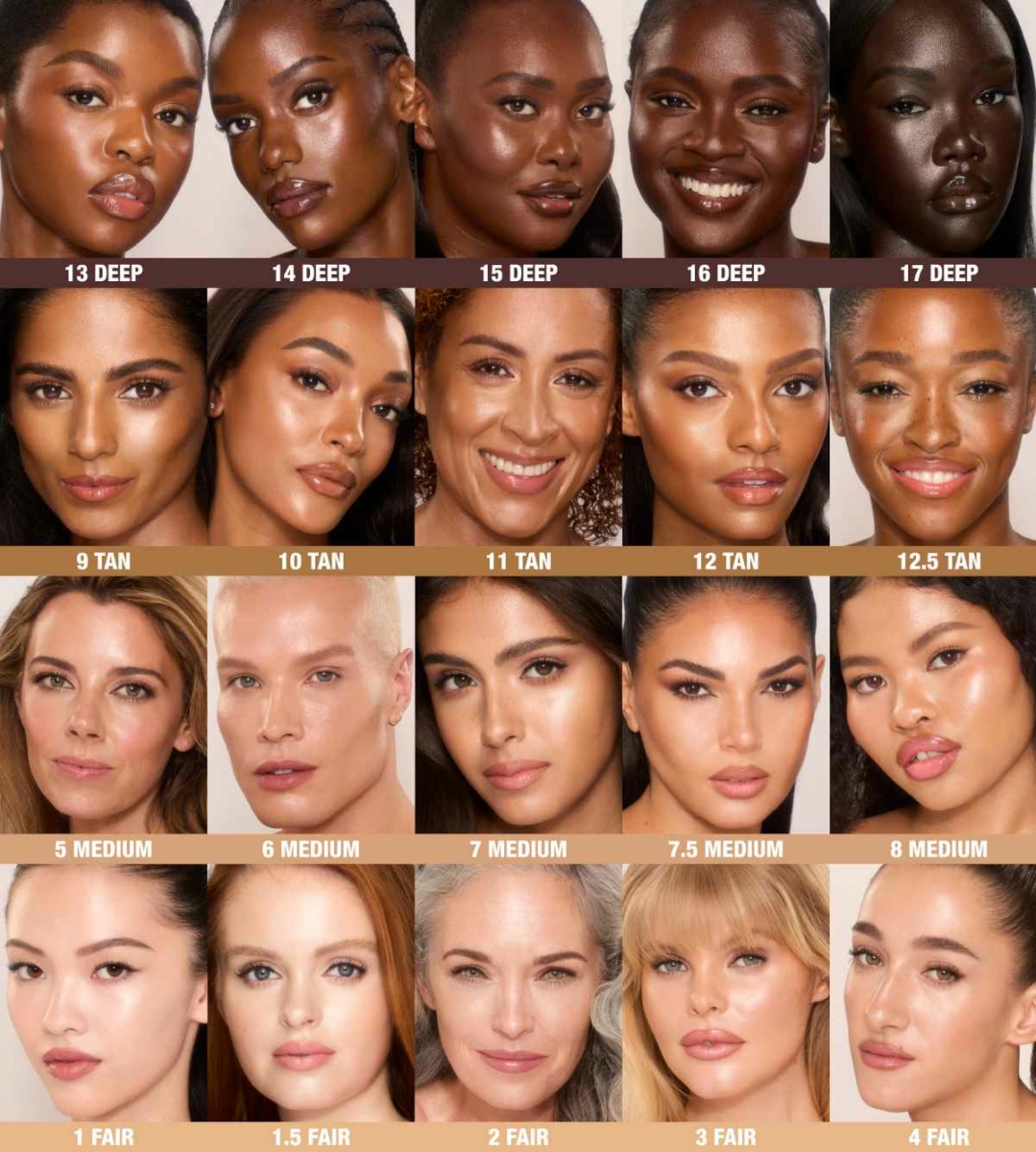 Colorazioni fondotinta Charlotte Tilbury Unreal Skin Sheer Glow Tint