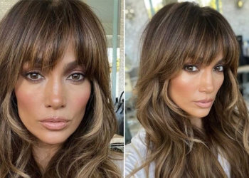 Jennifer Lopez capelli con frangia