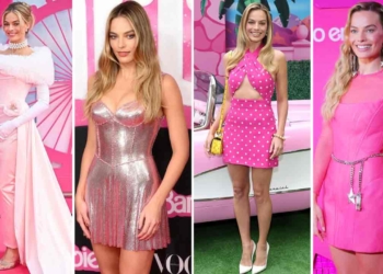 look rosa Barbie di Margot Robbie