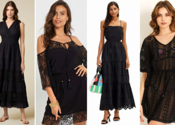 Vestiti neri in pizzo per l'estate 2024