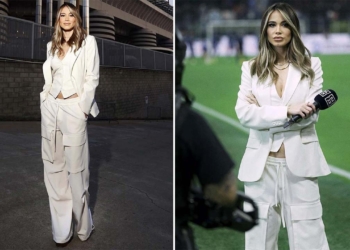 Diletta Leotta e il look stile mannish total white