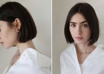 Lily Collins caschetto blunt bob