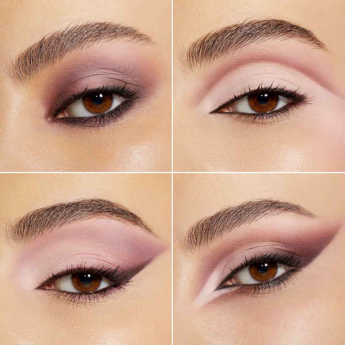 Trucco occhi scuri con ombretto rosa Trucco occhi scuri con ombretto rosa