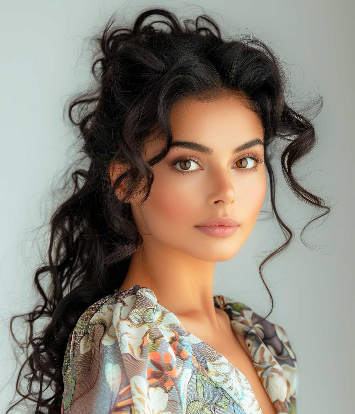 Semiraccolto capelli ricci cerimonia Semiraccolto capelli ricci cerimonia