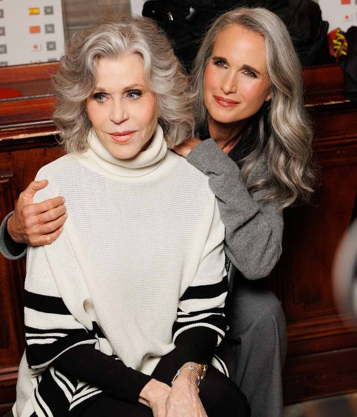 cabelos grisalhos Jane Fonda Andie MacDowell