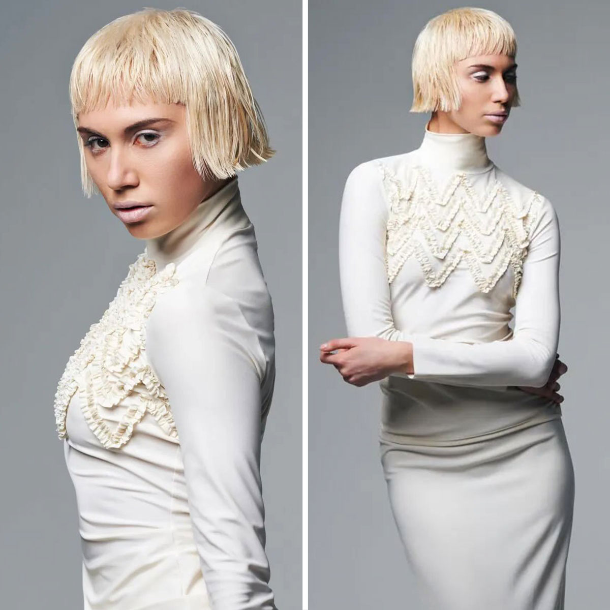 Intercoiffure Mondial tagli capelli medi 2024 primavera estate Intercoiffure Mondial tagli capelli medi 2024 primavera estate
