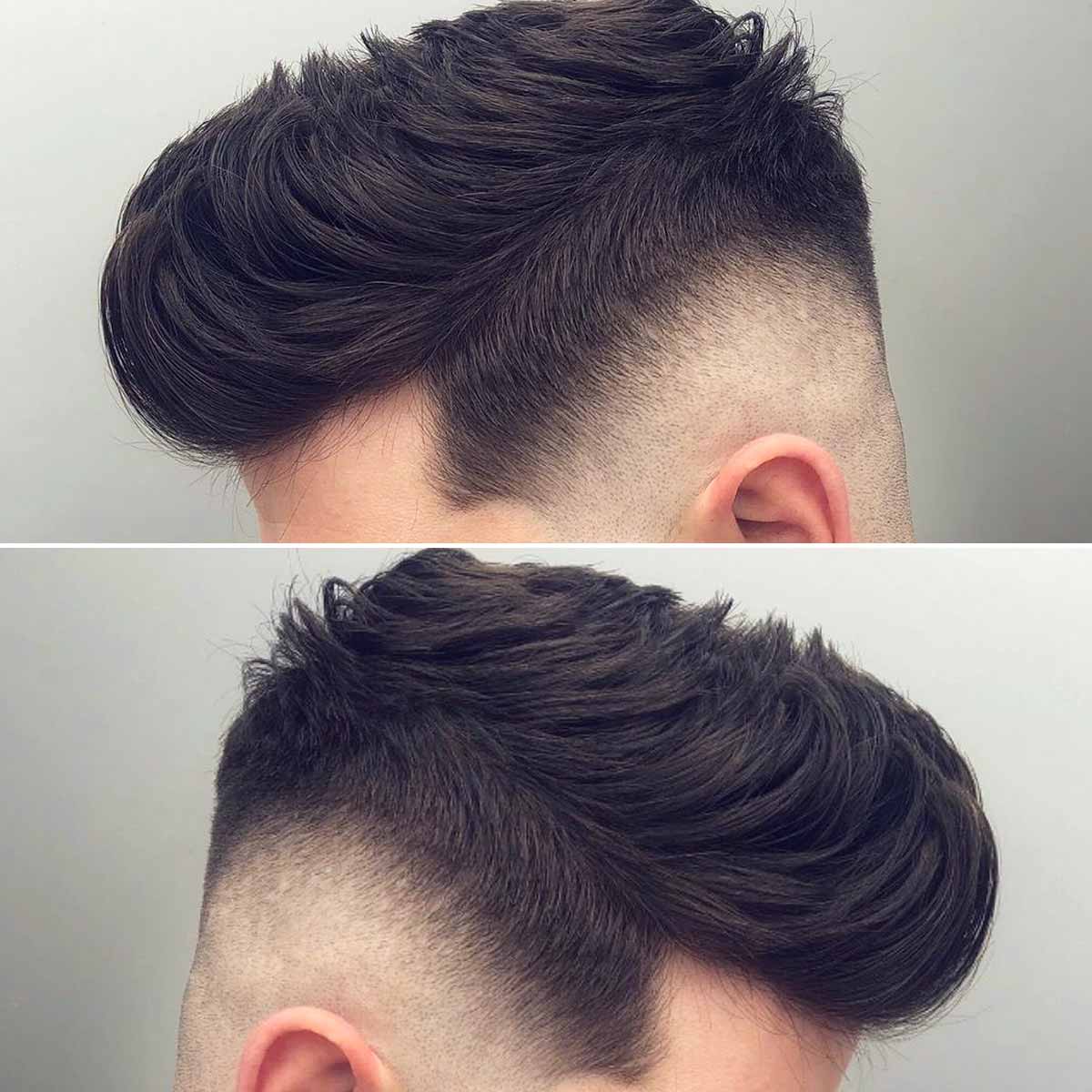 Tagli corti uomo sfumati con ciuffo Tagli corti uomo sfumati con ciuffo