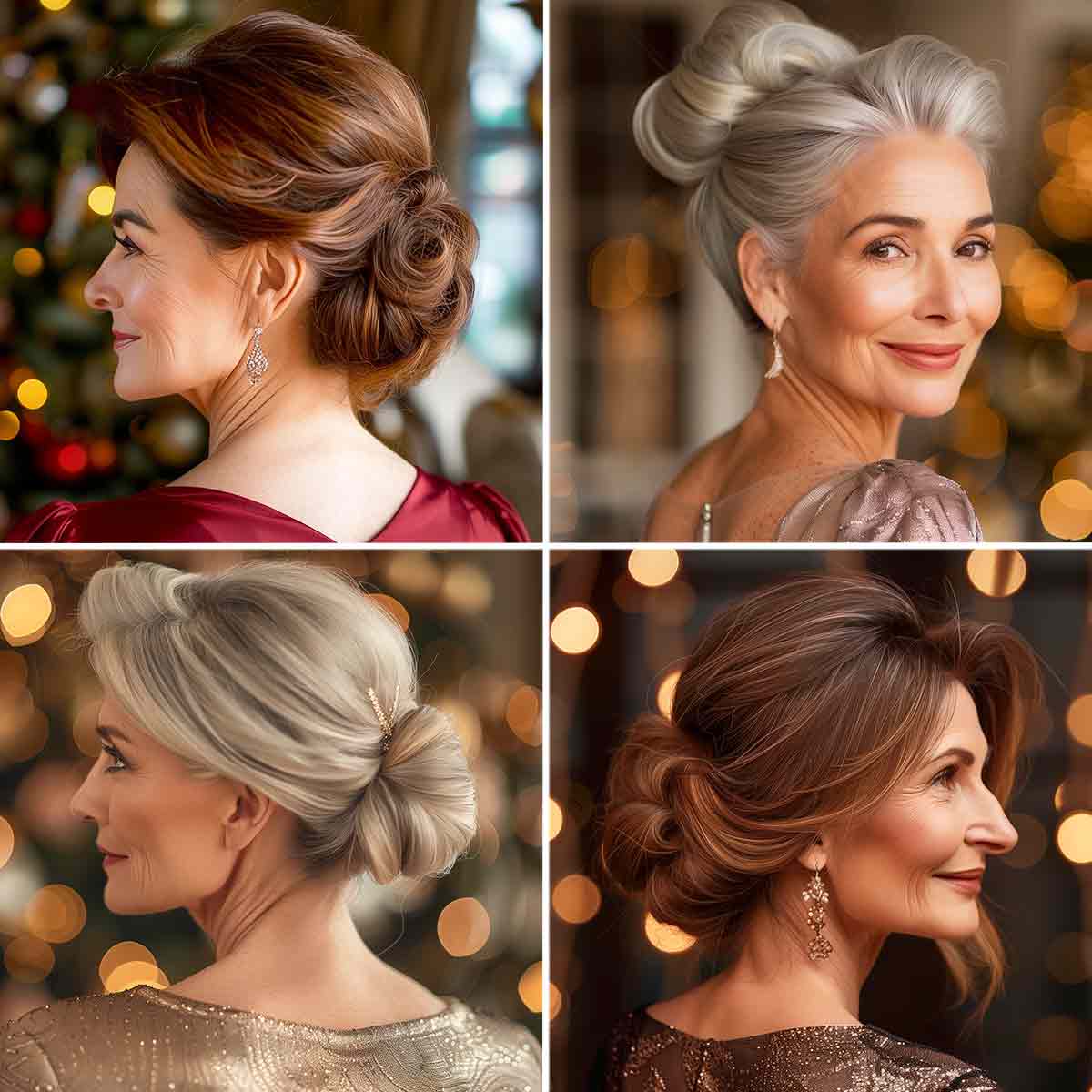 Acconciauture raccolte signora Capodanno Acconciauture raccolte signora Capodanno