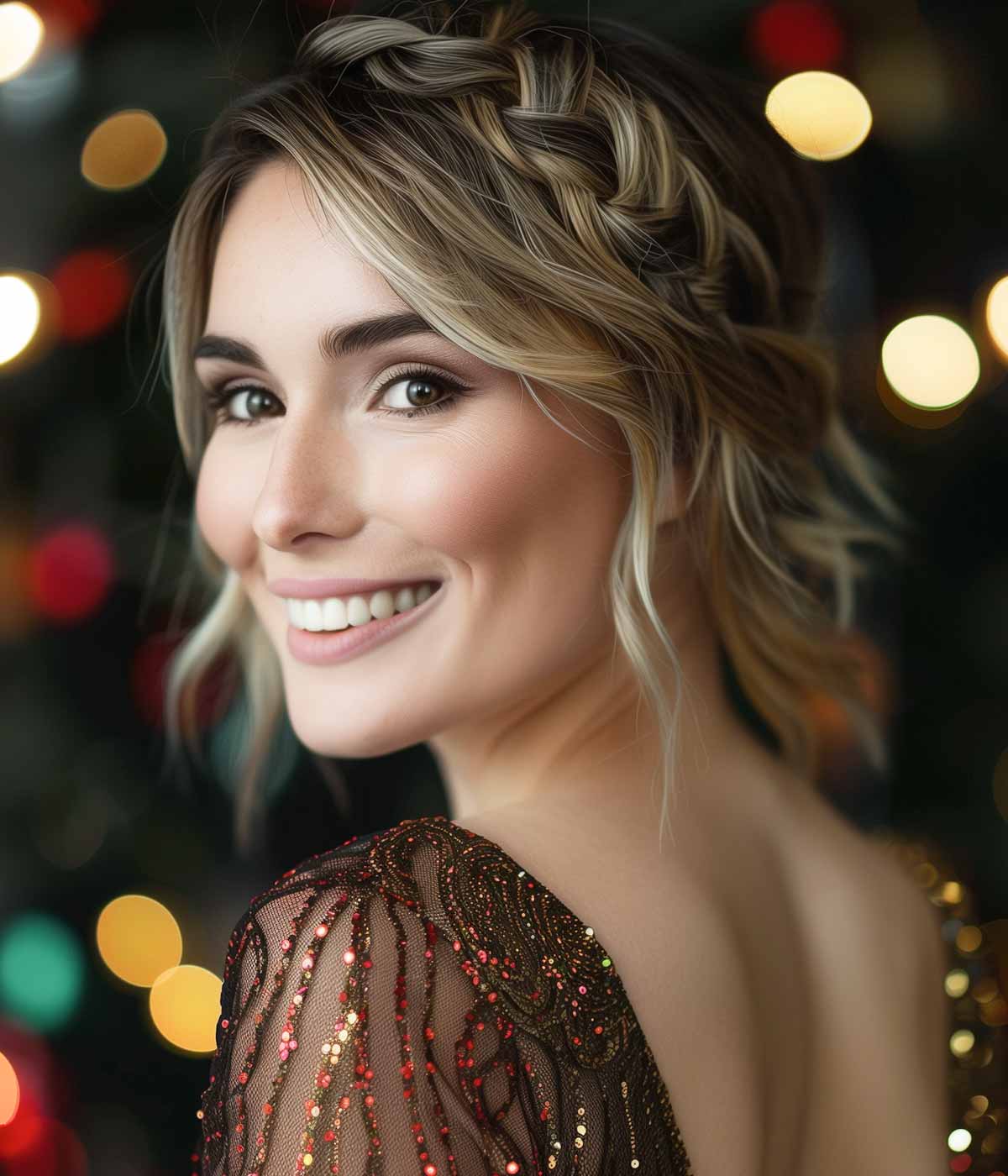 Semiraccolto capelli medi capodanno Semiraccolto capelli medi capodanno