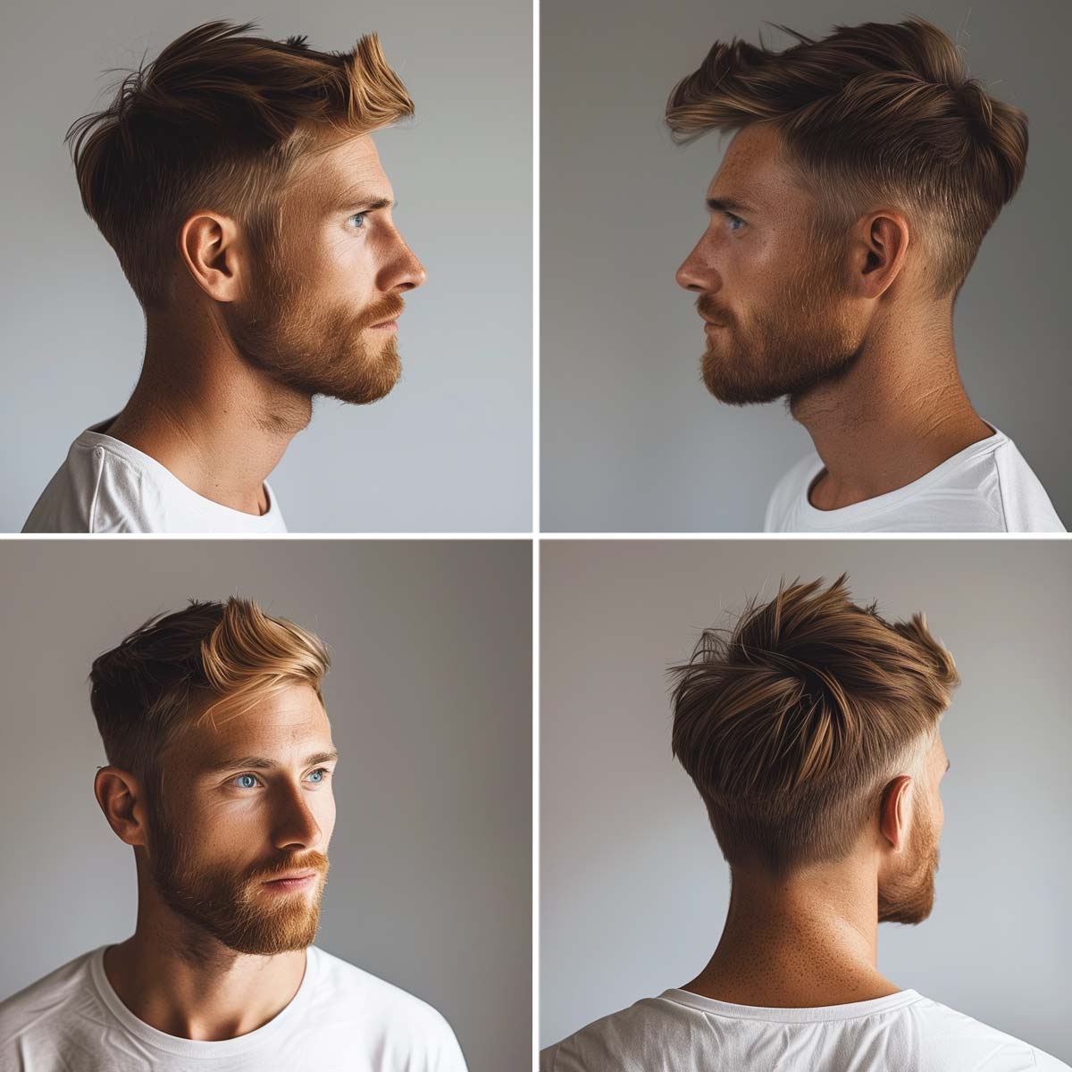 Taglio corto sfumato e barba Taglio corto sfumato e barba