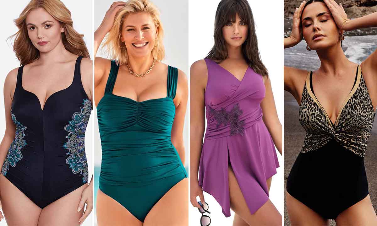Costume Intero Sportivo Donna Taglie Forti – Schiena Incrociata, Controllo Pancia, Imbottitura Fissa