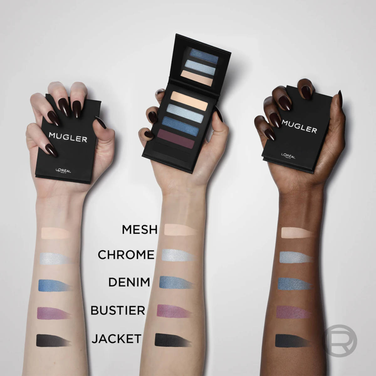 Swatches palette make up occhi L'Oréal Paris x Mugler Swatches palette make up occhi L'Oréal Paris x Mugler