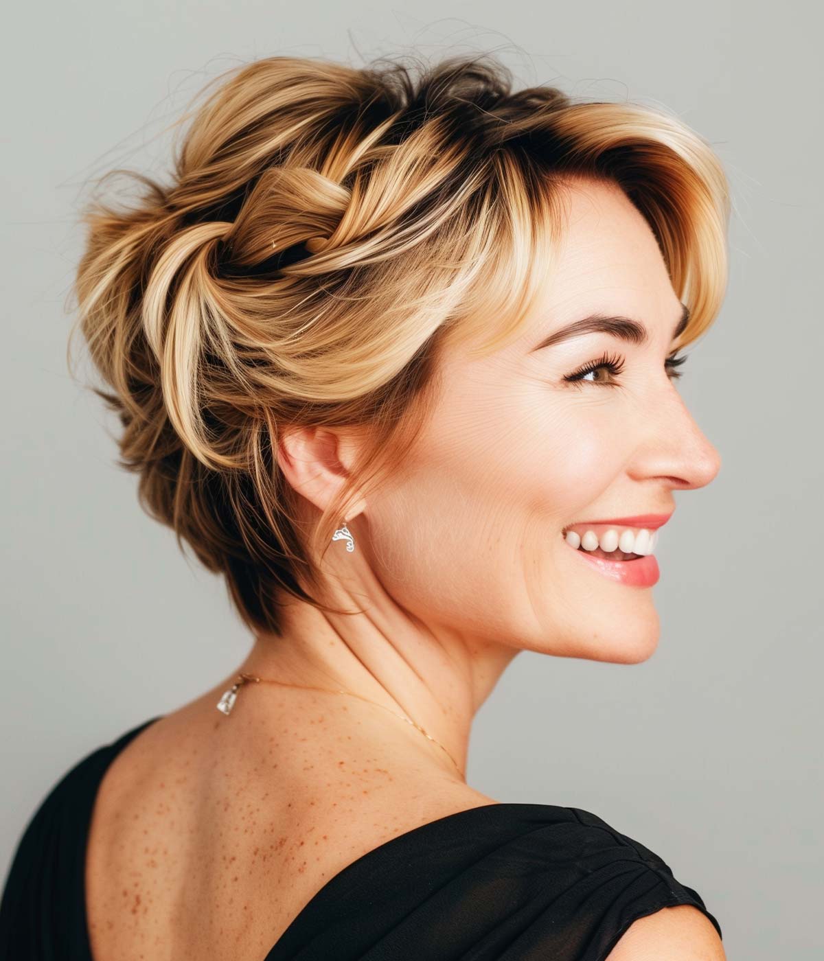 Semiraccolto semplice capelli corti Semiraccolto semplice capelli corti