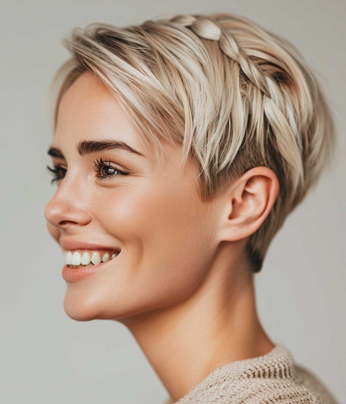 Semplice semiraccolto laterale capelli corti Semplice semiraccolto laterale capelli corti