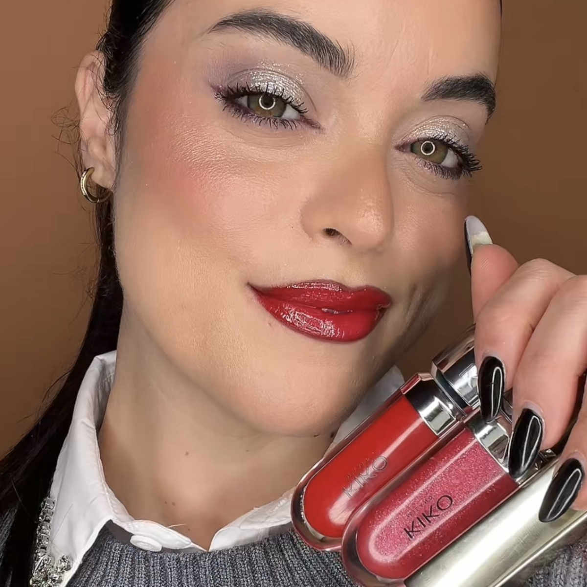 Trucco labbra Natale 2025 con lip gloss glitterati Trucco labbra Natale 2025 con lip gloss glitterati