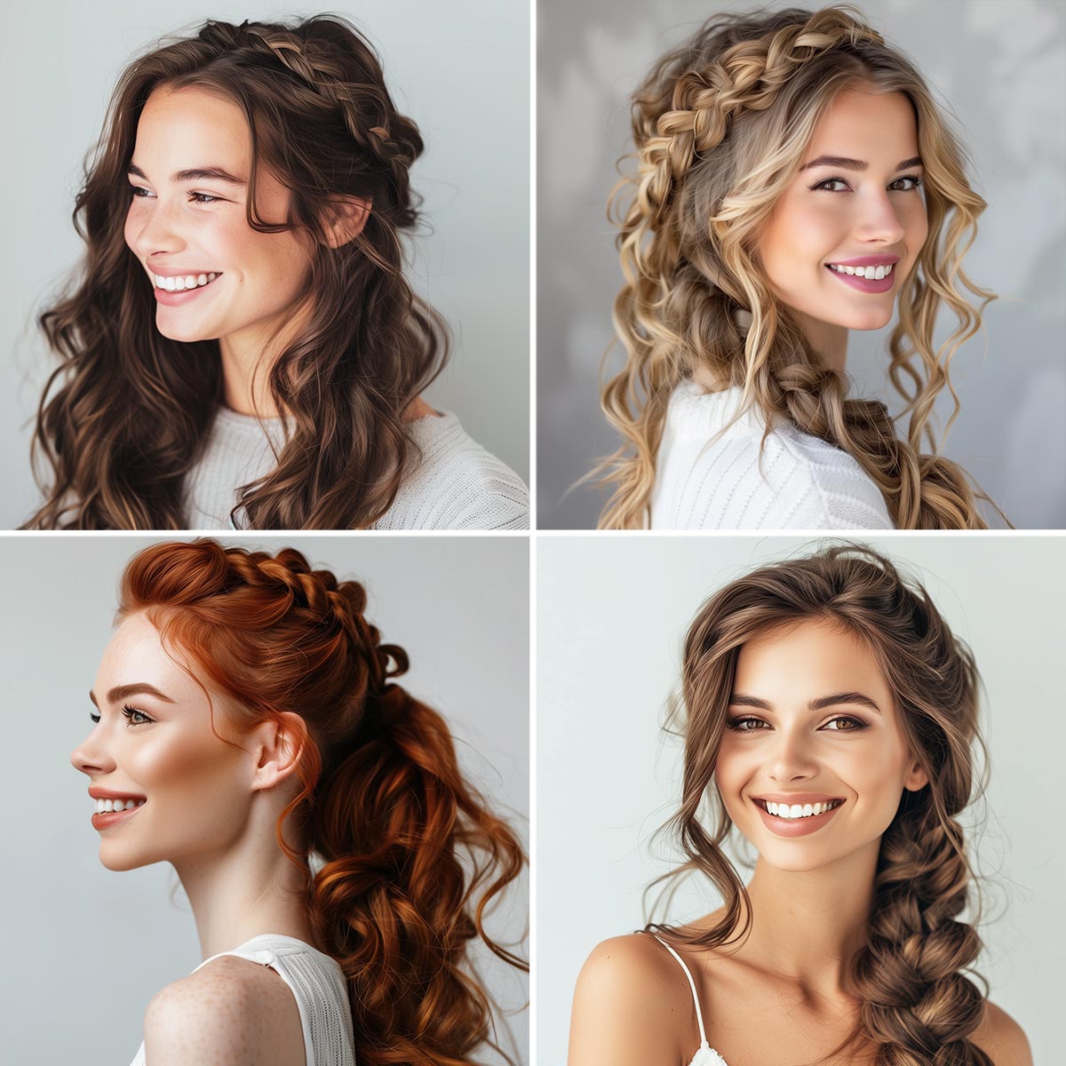 Trecce capelli con boccoli Trecce capelli con boccoli