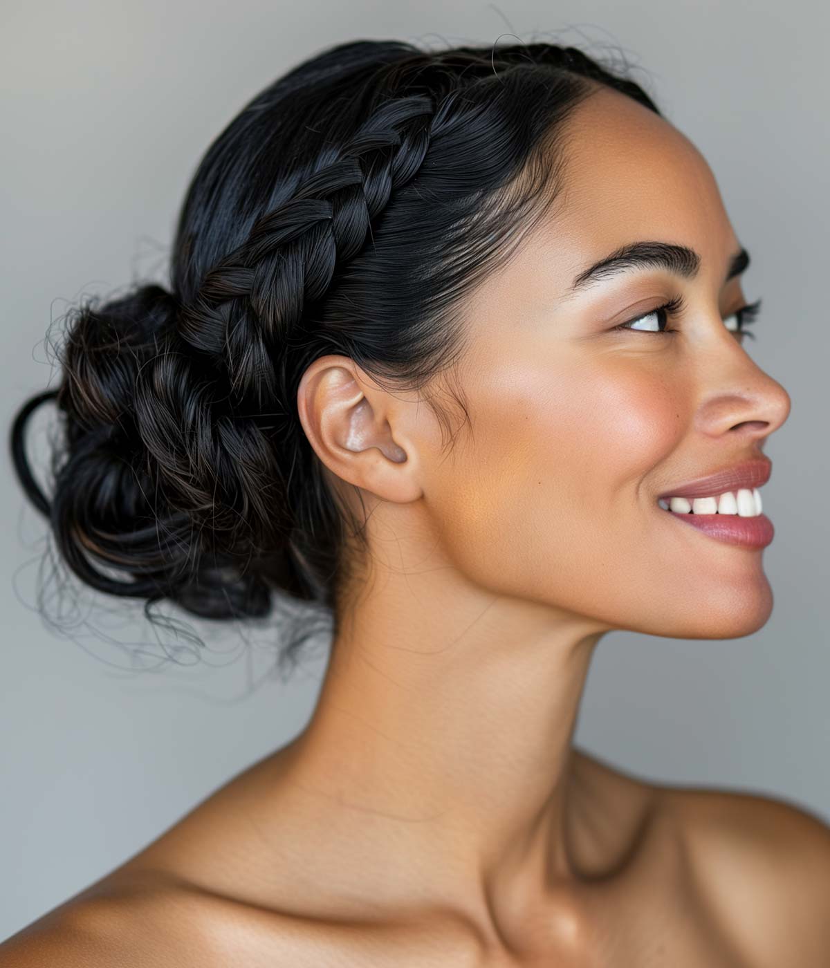 Treccia e chignon basso Treccia e chignon basso