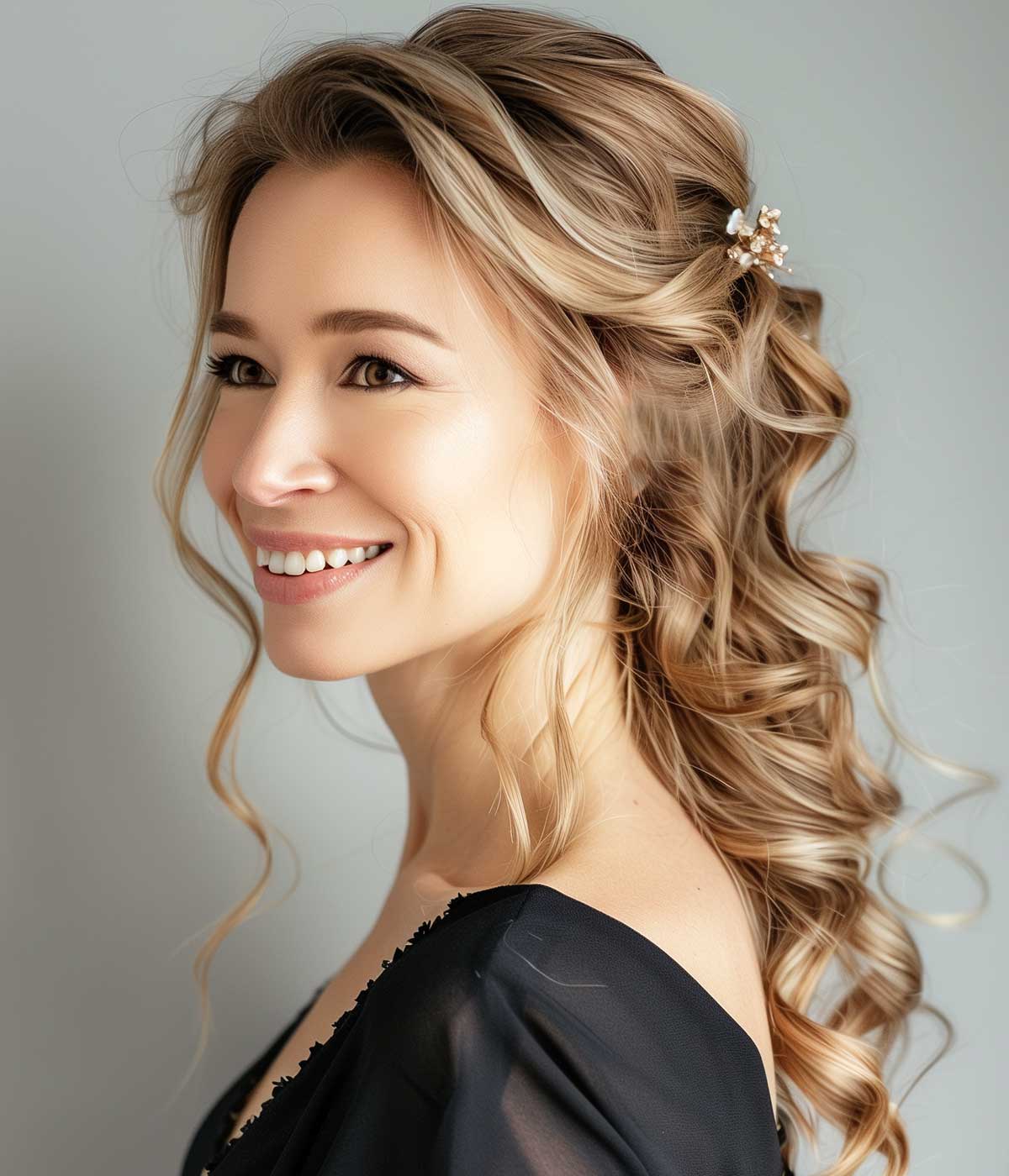 Semiraccolto cerimonia capelli ricci Semiraccolto cerimonia capelli ricci