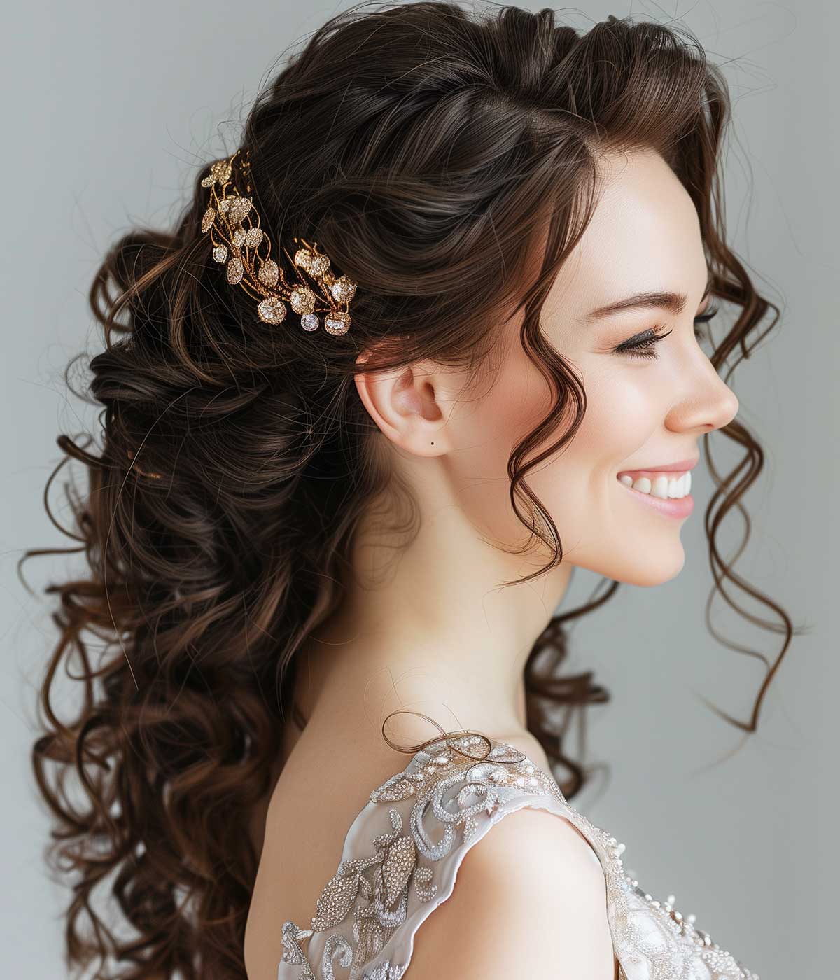 Semiraccolto per capelli ricci cerimonia Semiraccolto per capelli ricci cerimonia