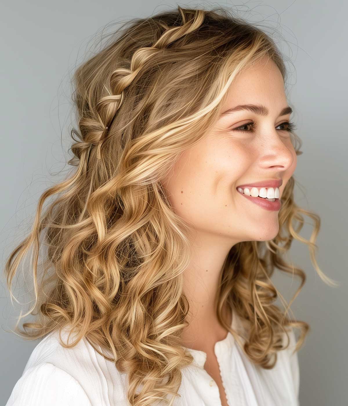 Semiraccolto capelli ricci medi Semiraccolto capelli ricci medi