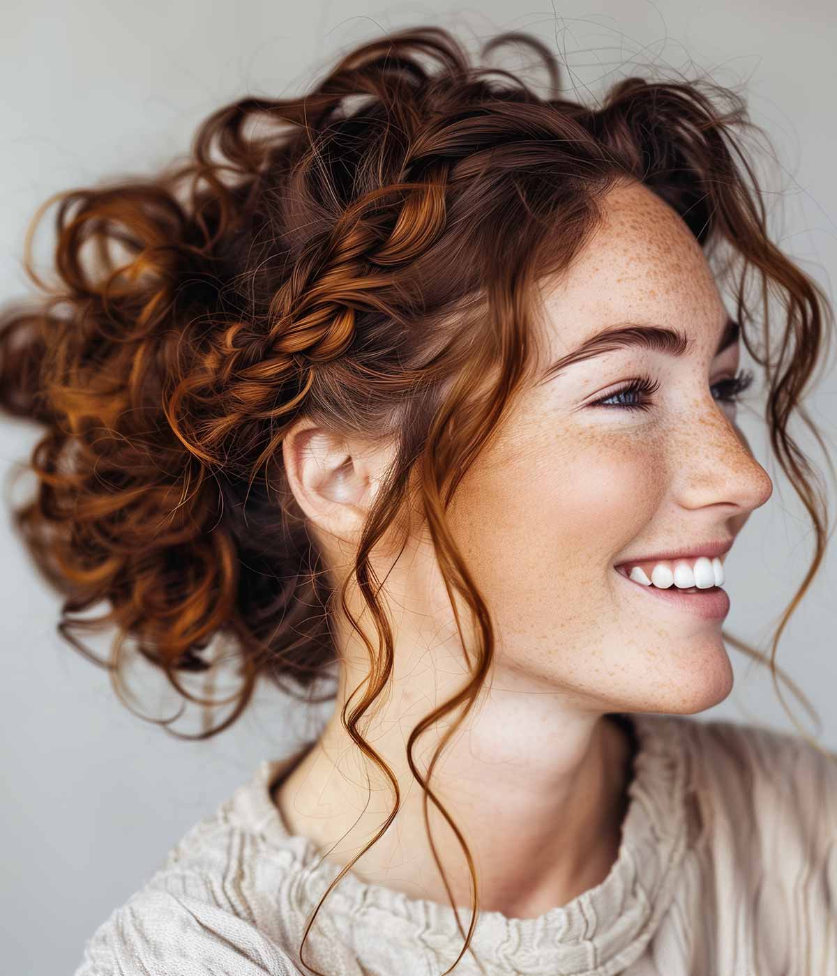 Raccolto basso treccia capelli ricci Raccolto basso treccia capelli ricci