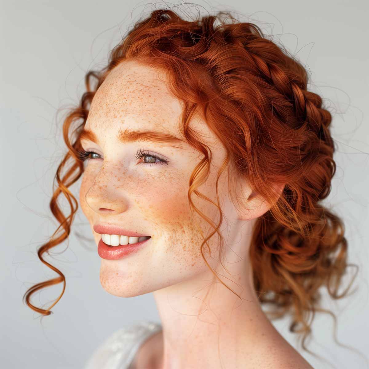 Chignon con treccia capelli ricci Chignon con treccia capelli ricci