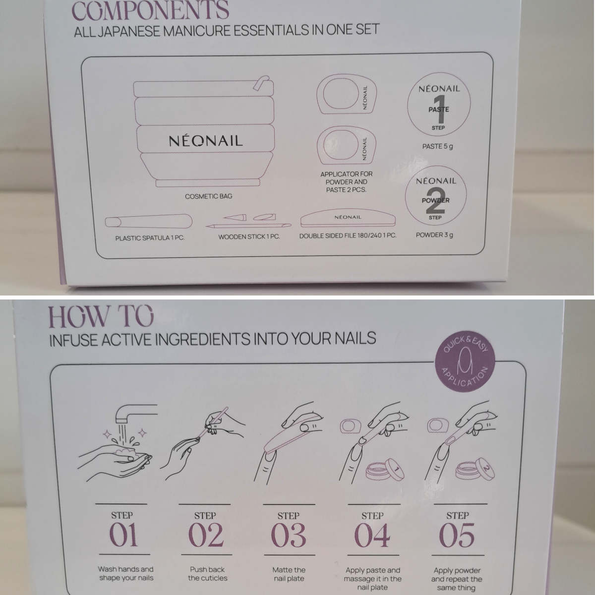 Contenuto e istruzioni Neonail set japanese manicure Contenuto e istruzioni Neonail set japanese manicure