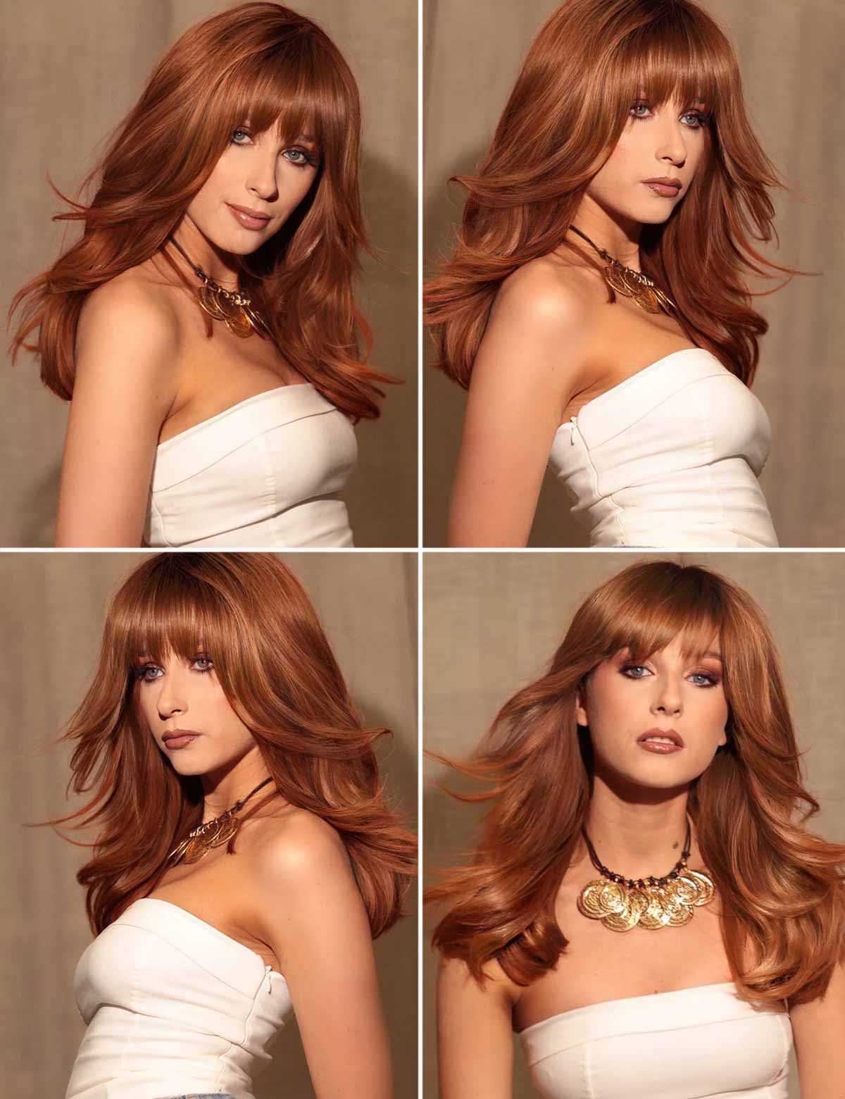 Tagli scalati capelli lunghi con frangia Tagli scalati capelli lunghi con frangia