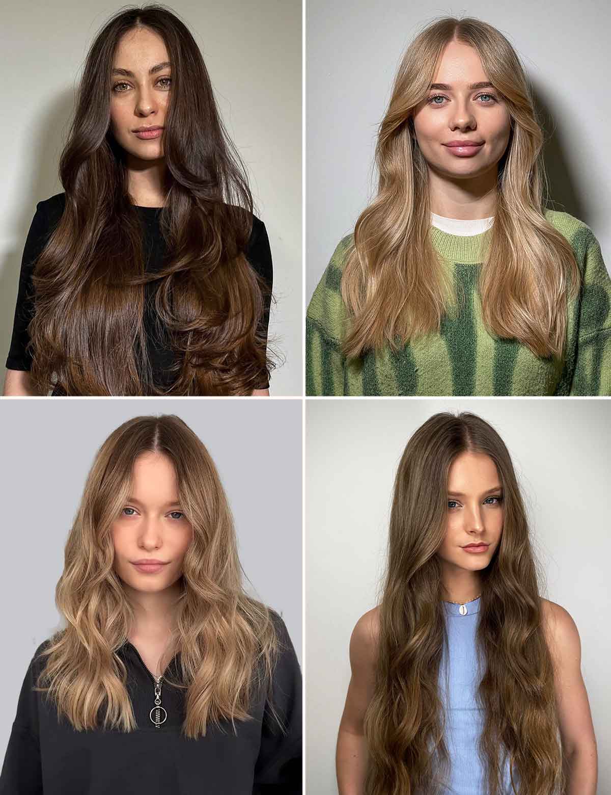 Capelli lunghi con riga centrale Capelli lunghi con riga centrale
