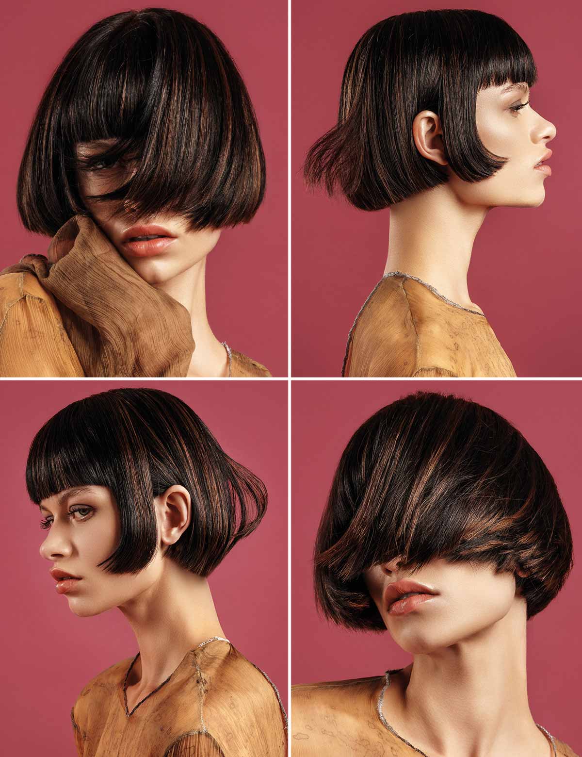 Micro bob liscio con frangia dritta Micro bob liscio con frangia dritta