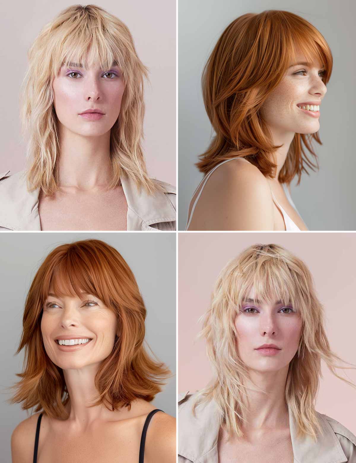 Long bob scalato con frangia Long bob scalato con frangia