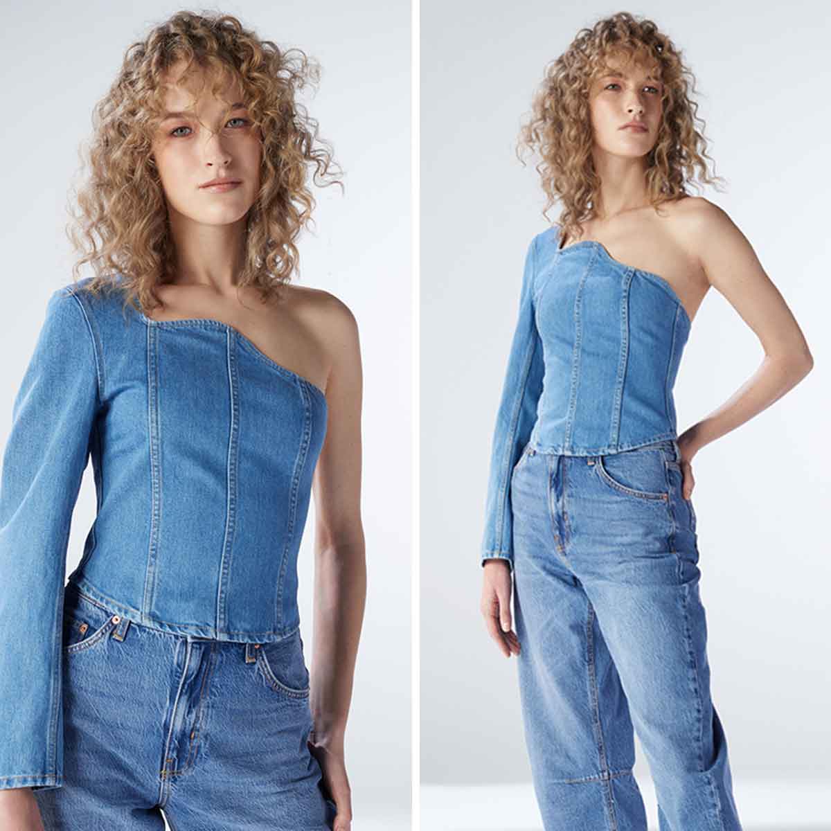 Long bob riccio scalato con frangia Long bob riccio scalato con frangia