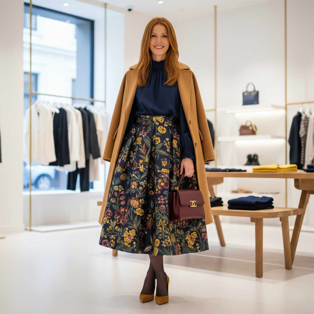 Gonna midi con décolleté Gonna midi con décolleté